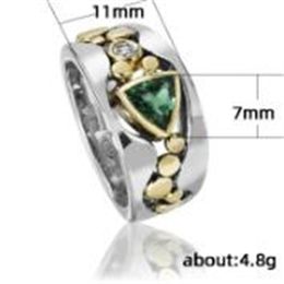 Classic hollow inlaid blue zircon simple geometric ring for women's jewelry AB108