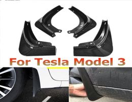 4PcsSet Car Mud Flaps Front Rear Mudguard Splash Guards Mudguards Car Fender Mudflaps For Tesla Model 3 201620197106895