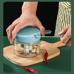 Garlic Press Manual Rope Food Processor Silcer Onion Baby Food Supplement Machine for Home Vegetable Chopper Kitchen Gadgets 240325