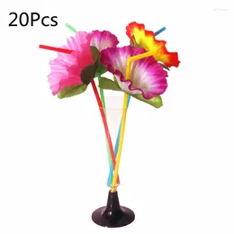 Drinking Straws 20Pcs Flower Flexible Bendable Decorative Disposable Party Table Decor For Wedding Birthday Christmas Fes