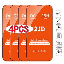 21D Temped Glass per iPhone 12 13 Pro Max Mini Screen Protector per iPhone 11 14 Pro XS MAX XR 14 7 8 Plus Glass di copertura completo