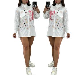 Women's Blouses & Shirts For Long Sleeve Dresses Button Up Shirt Designer Tops And Blouse Fashion Loose Casual Printed shirt skirt