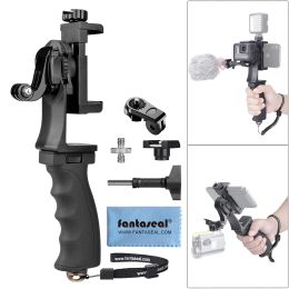 Cameras 2in1 Ergonomic Action Camera Hand Grip Smartphone Clip Stabiliser Handle Mount Youtube Vlogger Video Holde Kit for GoPro Sony