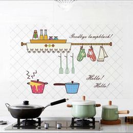 Wall Stickers Kitchen Self Adhesive Oil-proof High Temperature Foil Stove Cabinet Sticker Oil Proof Waterproof Wallpaper