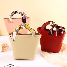 Gift Wrap 20pcs Wholesale Pink Leather Bag Creative Handbag Styling Temperament Small Box Baby Party Christmas Candy