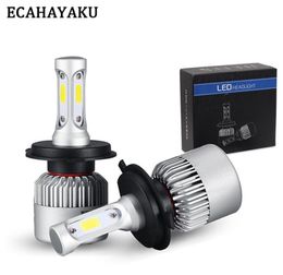 ECAHAYAKU 1 Pair S2 Auto Car H4 H11 H7 H13 9004 9005 9006 LED Headlights 72W 6500K 8000LM COB Auto Led Headlamp 12v 24v5435387