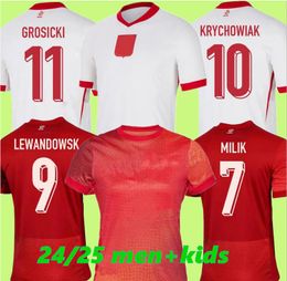 2024 2025 New Polands Lewandowski Soccer Jerseys Polonia 23 24 KRYCHOWIAK GROSICKI Zielinski PIATEK Milik Zalewski Szymanski Polish Football Shirt Men kids kit