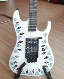 Custom Shop Kra White ST Electric Guitar Floyd Rose Tremolo Humbucker Pickups Black Hardware3527519