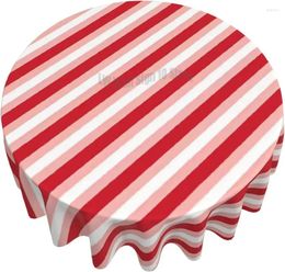 Table Cloth Christmas Tablecloth Red And White Striped Xmas Cover 60 Inch Round For Dining Kitchen Party