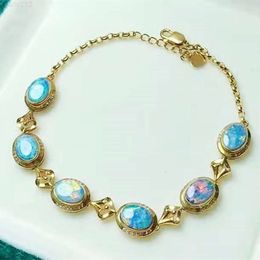 SGARIT brand wholesale Jewellery vintage engagement anniversary18k gold 6.8ct genuine opal bracelet chain bracelet for women