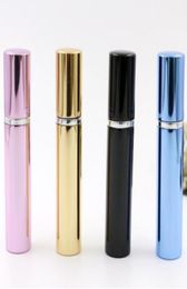 500pcs 7ml perfume bottle aluminum pipe bright bottles atomizer Spray Travel glass Refillable bottle 4 colors black blue rose gold6861195