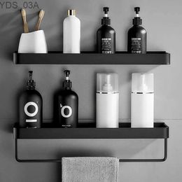 Other Home Decor Bathroom rack without drilling Organiser shower storage black corner wall mounted Aluminium toilet shampoo yq240408