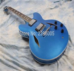 Custom Shop Dave Grohl 335 Metallic Pelham Blue Semi Hollow Body Jazz Electric Guitar Guitarra Double Diamond Holes Split Diamond1046895