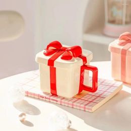 Mugs Creative Gift Box Shape Mug Ceramic Water Cup Afternoon Tea Coffee Set Breakfast Milk Christmas Girlfriend