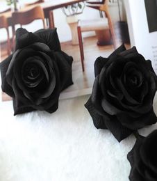 8cm315inch Artificial Black Rose Decorative Silk Flower Head For Wedding Wall ArchDIY Hair Flower Home Decoration6454115