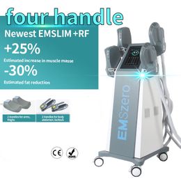 High Power Standing EMSzero RF Electromagnetic 4 Handles Body Fat Removal Abs Muscle Training HI-EMT EMS for Body Sculpting Butt Lifting