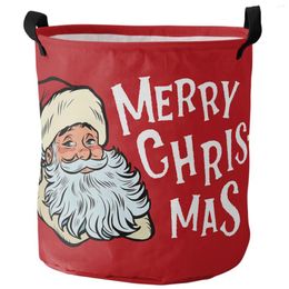 Laundry Bags Christmas Santa Claus Red Dirty Basket Foldable Home Organiser Clothing Kids Toy Storage