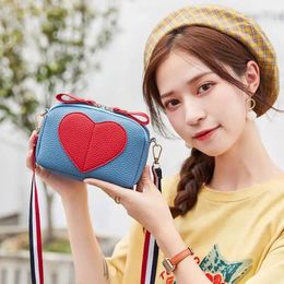 Bag Korean Version Of The Trendy Colour Matching Shoulder Womens Casual Messenger Love Pattern Mobile Phone