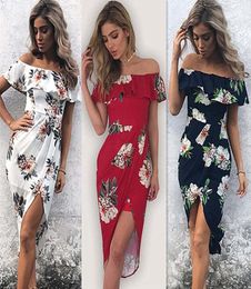 Sexy plus size women clothing Strapless Beach Summer Dress Sundresses Vintage Bohemian Maxi Dress Robe Femme Boho Ruffle off shoulder6274805