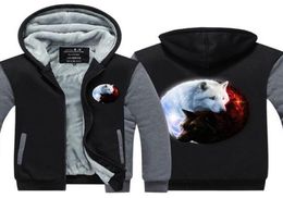 New Quality Pullover Fashion Thicken Zipper Fleece YinYang Wolf Printed Hoodies Men 3d Hoodies man winter Brand Sweatshirts Jacke7049509