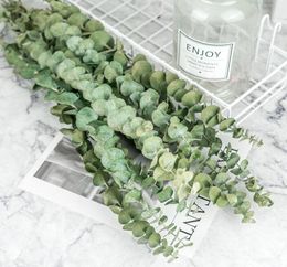 Decorative Flowers Wreaths DIY Real Natural Eucalyptus Leaves Dried Flower Wedding Decorate Stems For Home Ornaments Green Decor9251091