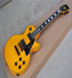 Whole Yellow Electric Guitar with Black HardwareEbony Fretboardfrets bindingFixed Bridgeoffering Customised services6002344