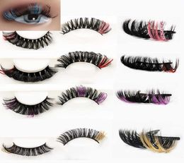 False Eyelashes Faux Mink Coloured Lashes Design Fluffy Glitter Natural Strip Makeup7886053