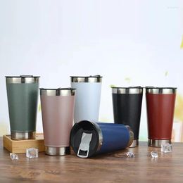 Mugs Thermal Cup With Lid And Opener Stainless Steel Vacuum Insulated Mug Tumbler For Ice Beer Coffee 473ml