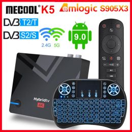 Box MECOOL K5 DVB S2/T2 Smart TV Box Android 9.0 Amlogic S905X3 100M 2.4G/5G WIFI Bluetooth4.2 2GB 16GB dekoder PK K6 K7 TV BOX