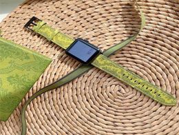 Designer Classic Green Smart Watch Strap Replaceable Watch Band For Iwatch7 1 2 3 Leather Iwatch Bands6850010