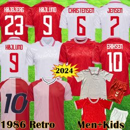 24 25 Denmark soccer jerseyS HOJLUND 2024 euro ERIKSEN Kit HOME RED KJAER HOJBJERG CHRISTENSEN BRAITHWAITE LAUDRUP 1986 Retro Denmark Vintage Jersey football Shirt