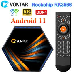 Box V VONTAR KK MAX DDR4 Smart TV Box Android 11 8GB RAM 64GB 128GB 4GB 32GB RK3566 2.4G 5Ghz WiFi 1000M BT 4K 8K TVBOX Set Top box