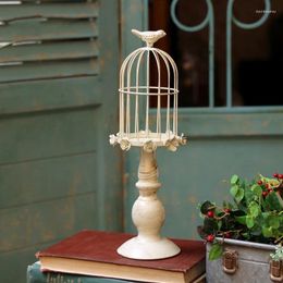 Candle Holders Bird Cage Kawai Holder Unique Beige Nordic Modern Metal Aesthetic Decoration Mariages Home Decorations