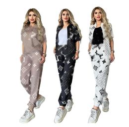 Summer NEW Women's Tracksuits Luxury brand fashion Casual Suit shirts pants 2 Piece Set designer sports Suit J2961