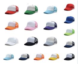 Sublimation Blank Cap Colorblock Hat caps mesh cap advertising custom LOGO DIY Thermal Transfer Ball Cap Adult Kids Patchwork Viso4647737