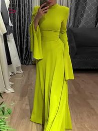 Uoozee Latest Style Fashion Solid Color Party Evening Dress Women Spring Summer Ruffle Sleeves Elegant ALine Maxi Dresses 240408