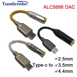 Connectors Top quality High purity single crystal copper cable TypeC To 2.5/3.5/4.4mm ALC5686 DAC HiFi Digital Audio Decoding 384Khz 32Bit