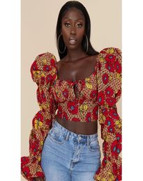 African clothes for Women fashion top traditional clothing african women one shoulder top ankara print shirt top vacation clothes1484356