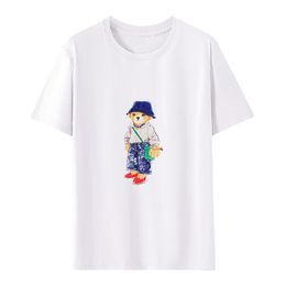 T-shirt de mangas curtas femininas de estilo de grife, camisa polo de tamanho grande para facilitar o conforto, tecido de algodão puro para a impressão de verão nova escolha.