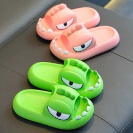 Slipper Comwarm Dinosaur Slippers Kids 3-15 Year Boys Girls Home Shoes Summer Cartoon Bathroom Antislip Slides Teenager House Slipper 2449