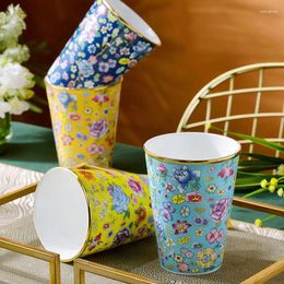Mugs Chinese Coke Cup Mug Large Capacity Water Household Office Enamel Colour Ceramic Tea Set Creative Art