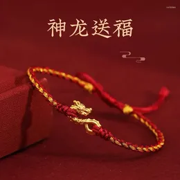 Charm Bracelets Fashion Hand Braided Dragon Lucky Bracelet Bangle Women Men Red Rope Friends Lovers' Gift Size Adjustable
