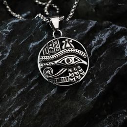 Pendant Necklaces European And American Style Luo River Tears Horus Retro Punk Personalized Men's Stainless Steel Necklace
