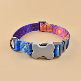 Dog Collars With Fantasy Print Soft Comfortable Adjustable Necklace For Small Medium Large Pets