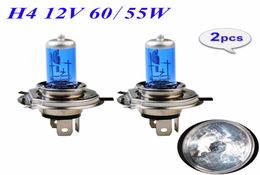 1 Pair 12V 6055W H4 Halogen Lamp 5000K HeadLight Bulb Xenon Dark Blue Glass Auto Headlight Super White 3162441