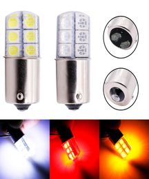 10pc S25 1156 BA15S p21w Strobe Flashing White Lights 5050 12SMD Silica gel DC12V Car Rear Tail Parking Light brake Lamp turn Sign5159380