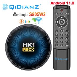 Box HK1 RBOX W2 2.4G 5G Amlogic S905W2 Smart Android 11.0 TV Box 4GB 32GB 64GB 100M 8K 4K Media Player AV1 Voice Control Set Top Box