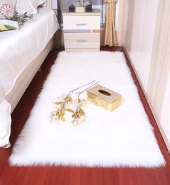 Rectangle Carpets Soft fluffy Faux Sheepskin Fur Area Rugs nordic red center living room carpet Bedroom Floor White Bedside Rug3491094