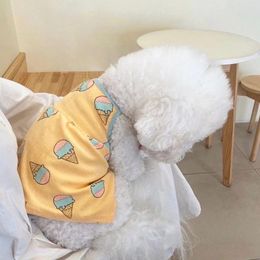 Dog Apparel Summer Thin Clothes Ice Cream Pet Sling Teddy Bear Breathable Vest Puppy Soft Pajamas Supplies