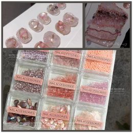 Decorations 12Pcs/set Colourful Shell Opal Powder 3D Nail Decoration Mineral Stone Nail Art Decoration Mica Sheet Beauty Salon Nail